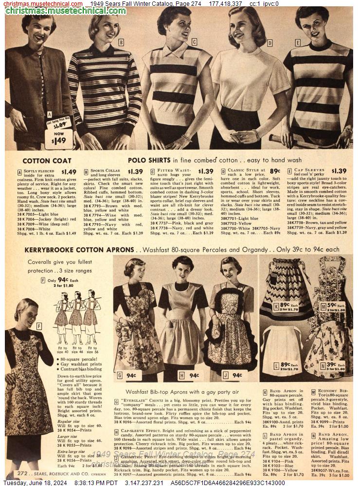 1949 Sears Fall Winter Catalog, Page 274