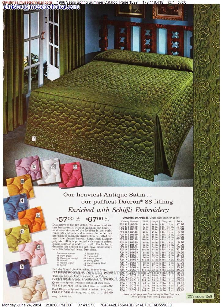 1966 Sears Spring Summer Catalog, Page 1599
