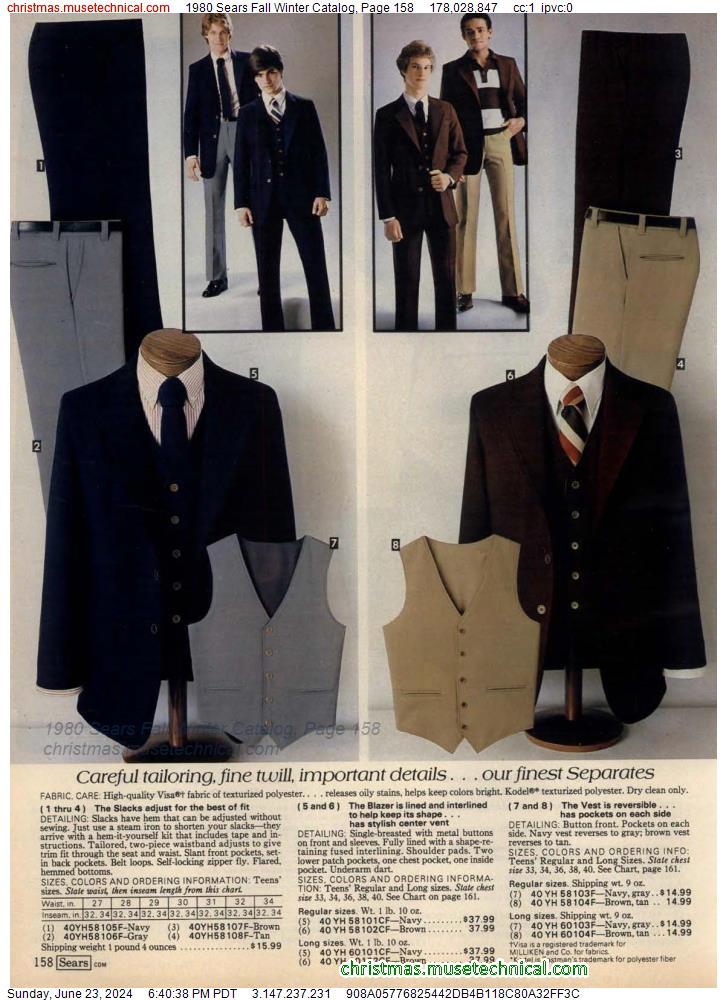 1980 Sears Fall Winter Catalog, Page 158