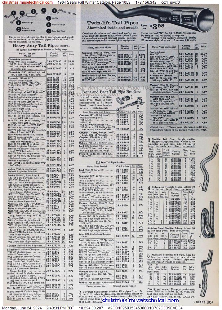 1964 Sears Fall Winter Catalog, Page 1053