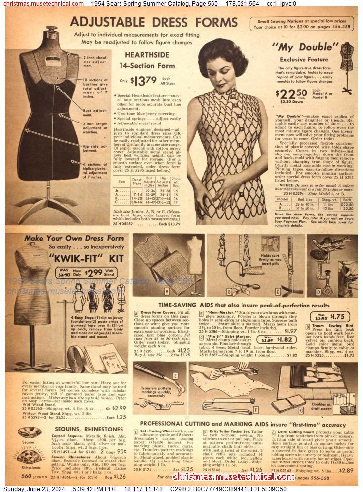 1954 Sears Spring Summer Catalog, Page 560