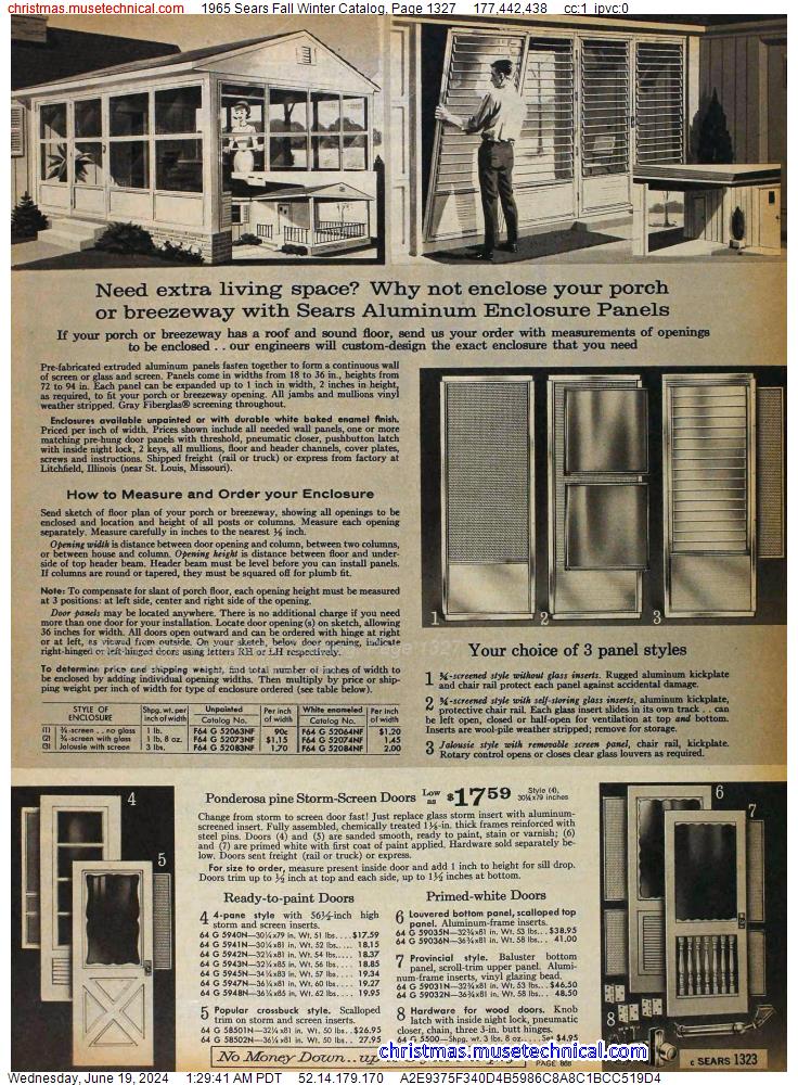 1965 Sears Fall Winter Catalog, Page 1327