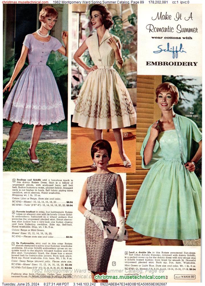 1962 Montgomery Ward Spring Summer Catalog, Page 89