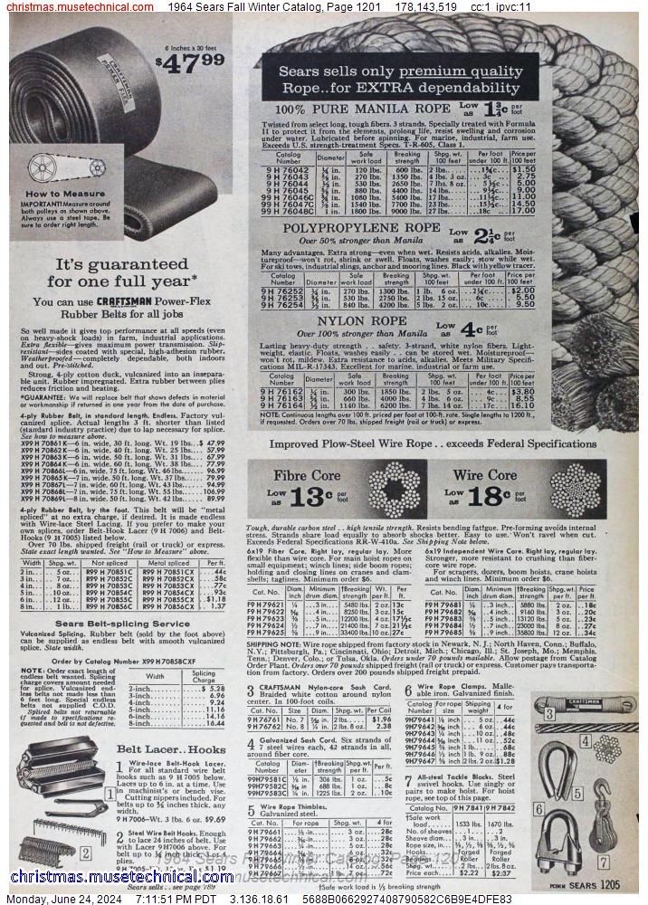 1964 Sears Fall Winter Catalog, Page 1201