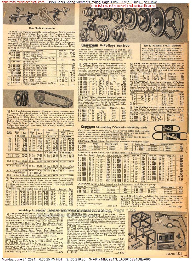 1958 Sears Spring Summer Catalog, Page 1326