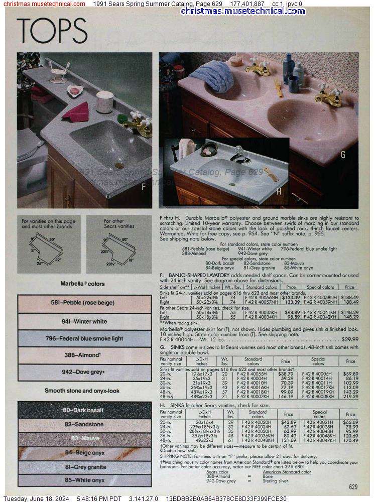 1991 Sears Spring Summer Catalog, Page 629