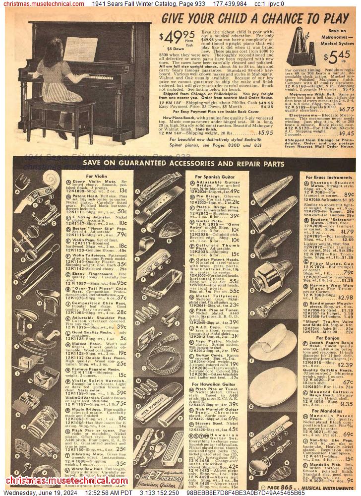 1941 Sears Fall Winter Catalog, Page 933