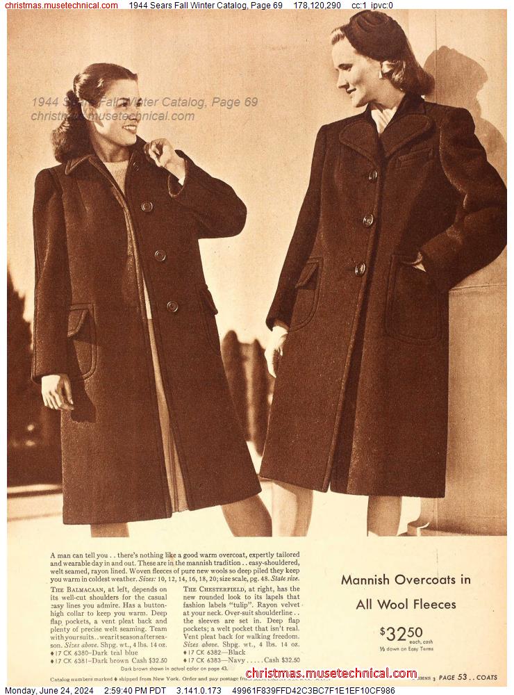 1944 Sears Fall Winter Catalog, Page 69