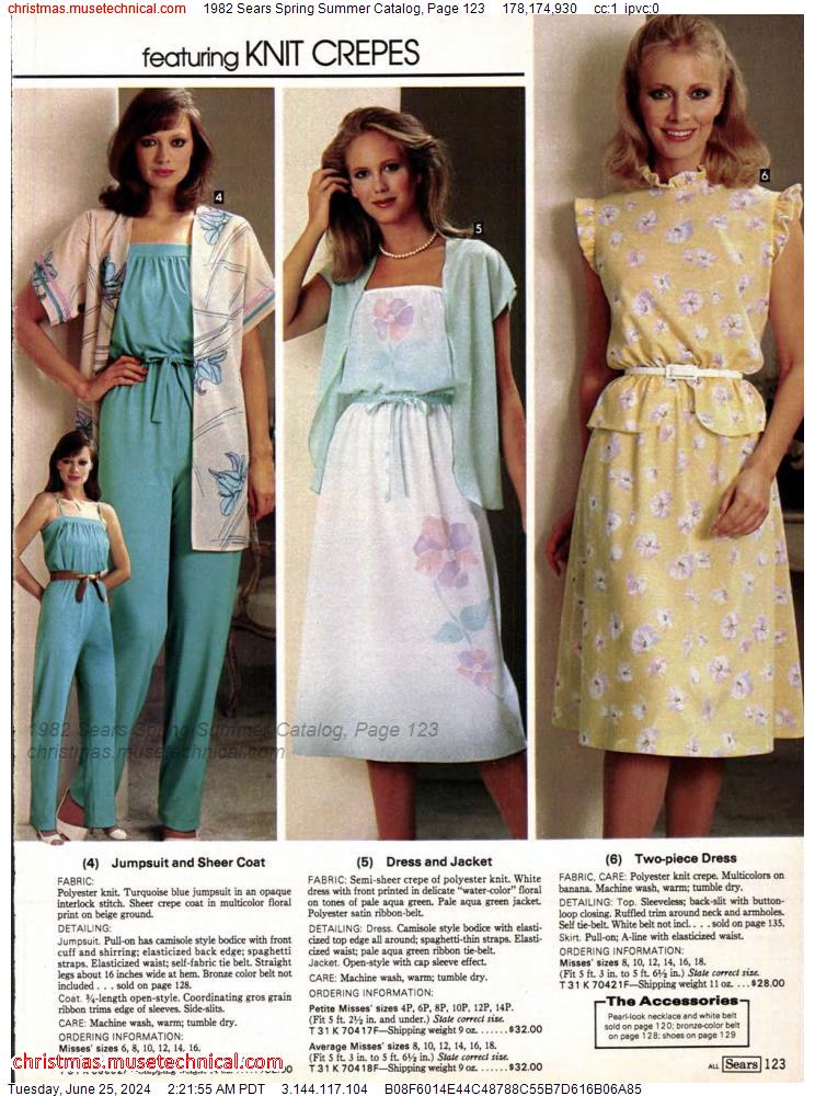 1982 Sears Spring Summer Catalog, Page 123
