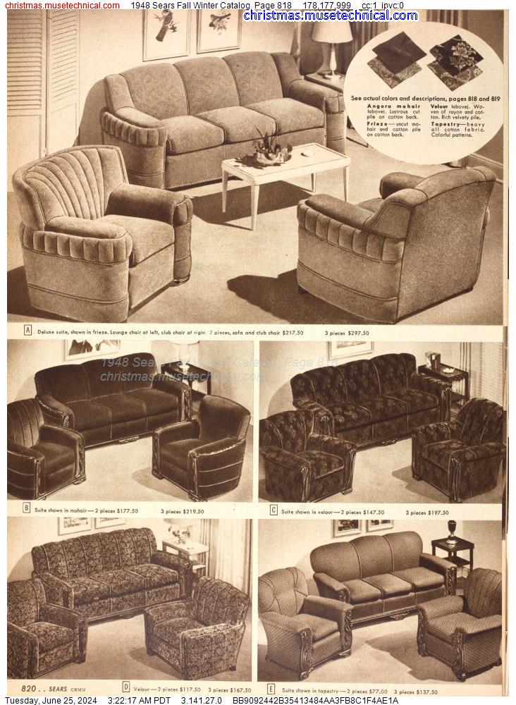 1948 Sears Fall Winter Catalog, Page 818
