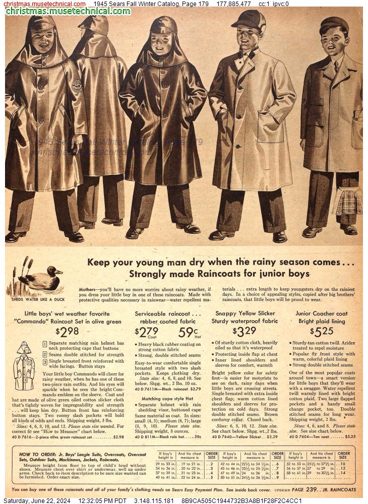 1945 Sears Fall Winter Catalog, Page 179