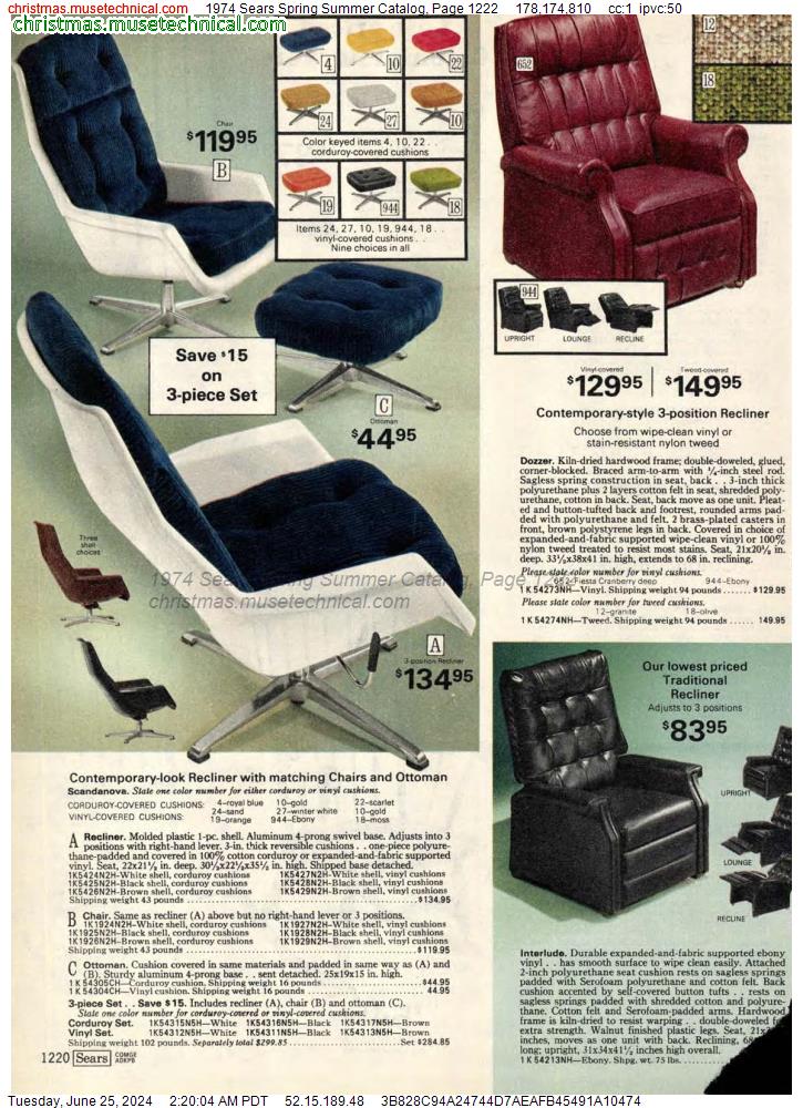 1974 Sears Spring Summer Catalog, Page 1222