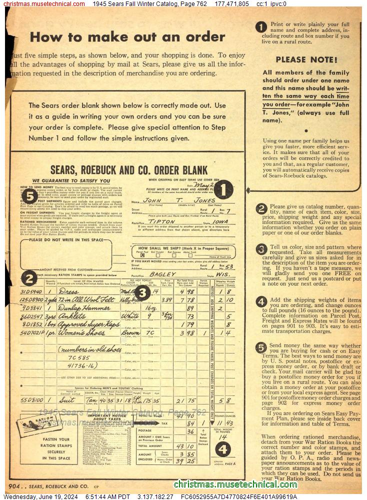 1945 Sears Fall Winter Catalog, Page 762