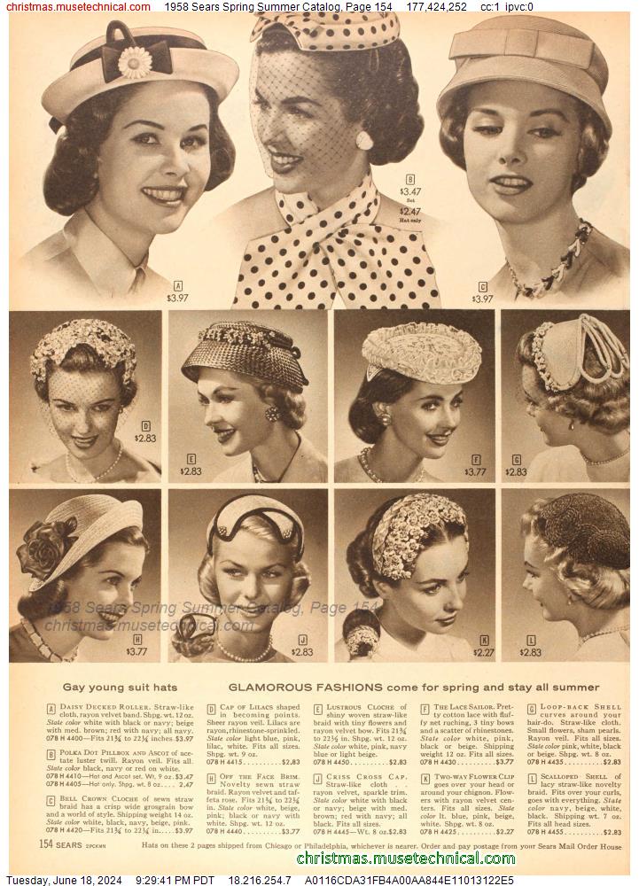 1958 Sears Spring Summer Catalog, Page 154