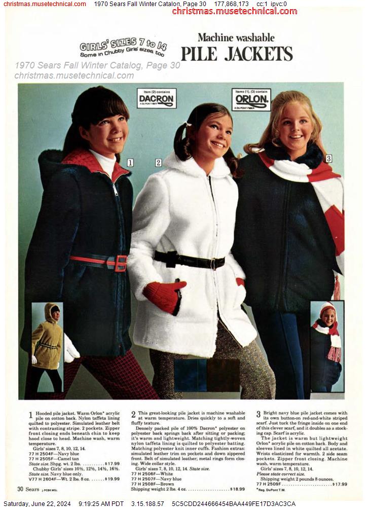 1970 Sears Fall Winter Catalog, Page 30