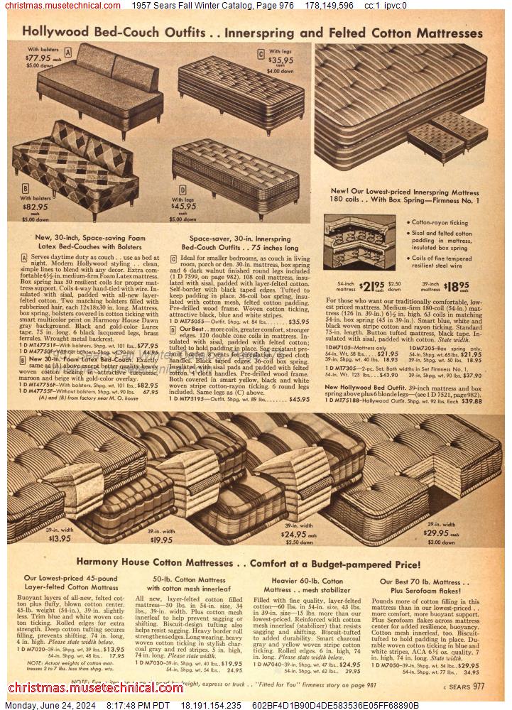 1957 Sears Fall Winter Catalog, Page 976