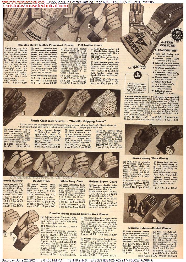 1955 Sears Fall Winter Catalog, Page 601