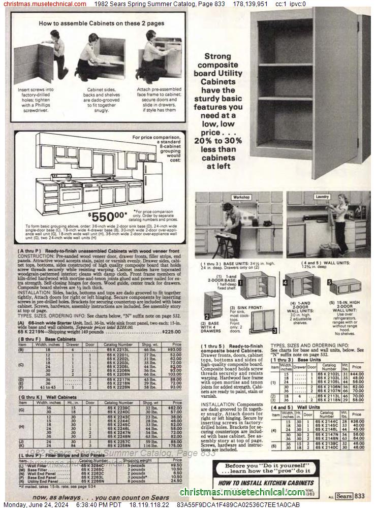 1982 Sears Spring Summer Catalog, Page 833