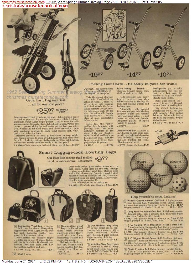 1962 Sears Spring Summer Catalog, Page 750