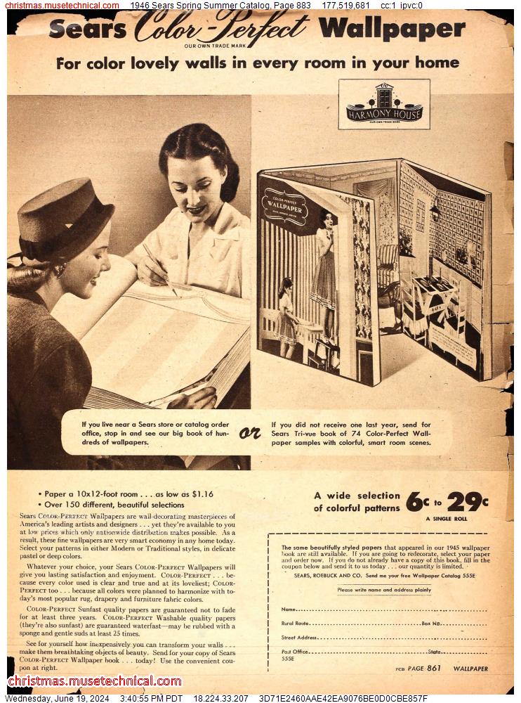 1946 Sears Spring Summer Catalog, Page 883