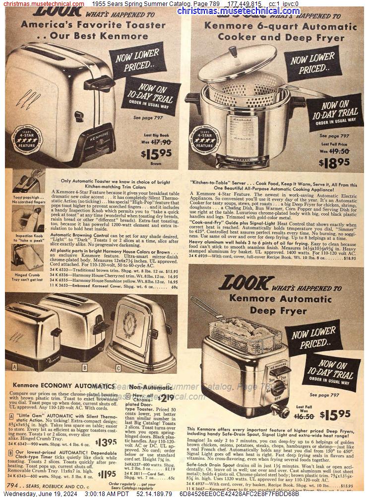 1955 Sears Spring Summer Catalog, Page 789