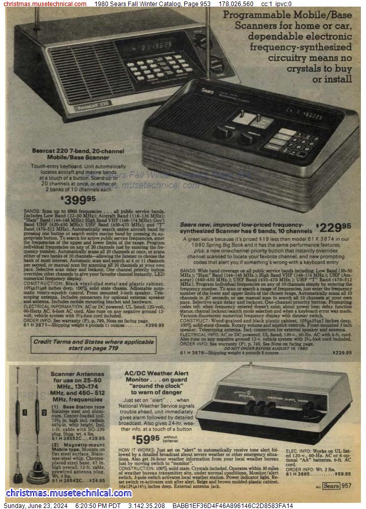 1980 Sears Fall Winter Catalog, Page 953