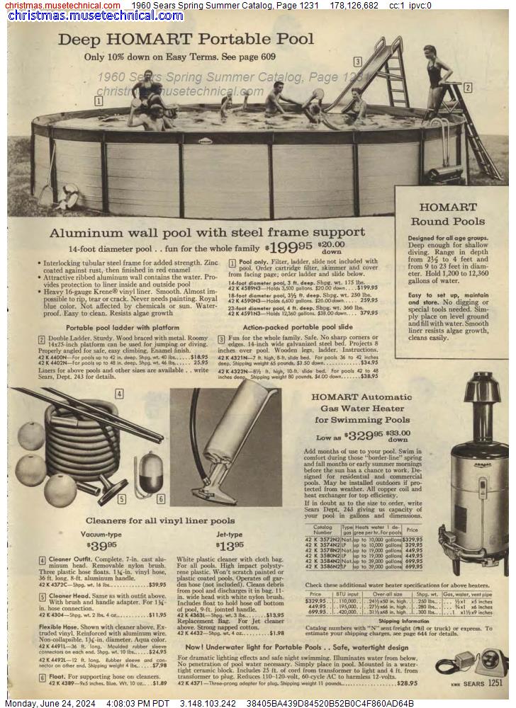 1960 Sears Spring Summer Catalog, Page 1231