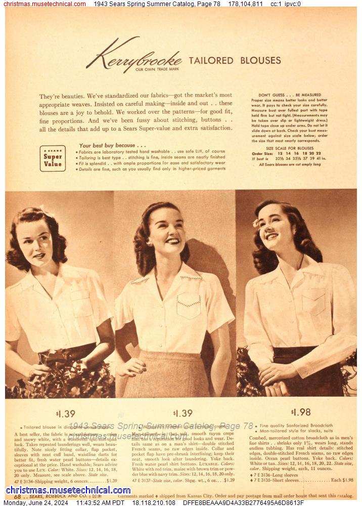 1943 Sears Spring Summer Catalog, Page 78