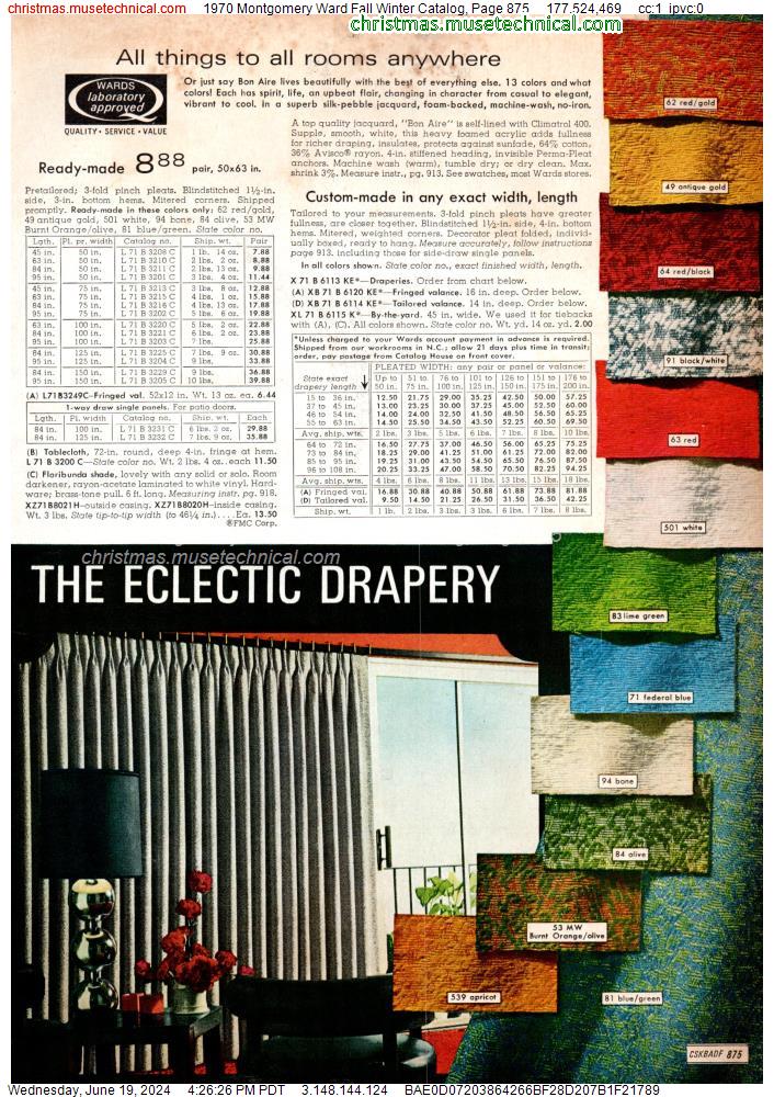 1970 Montgomery Ward Fall Winter Catalog, Page 875