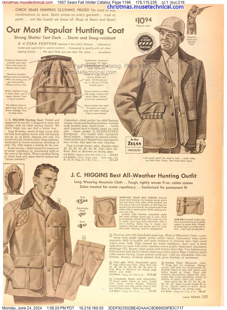 1957 Sears Fall Winter Catalog, Page 1196