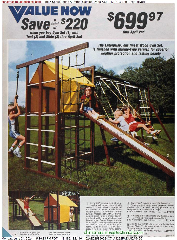 1985 Sears Spring Summer Catalog, Page 533