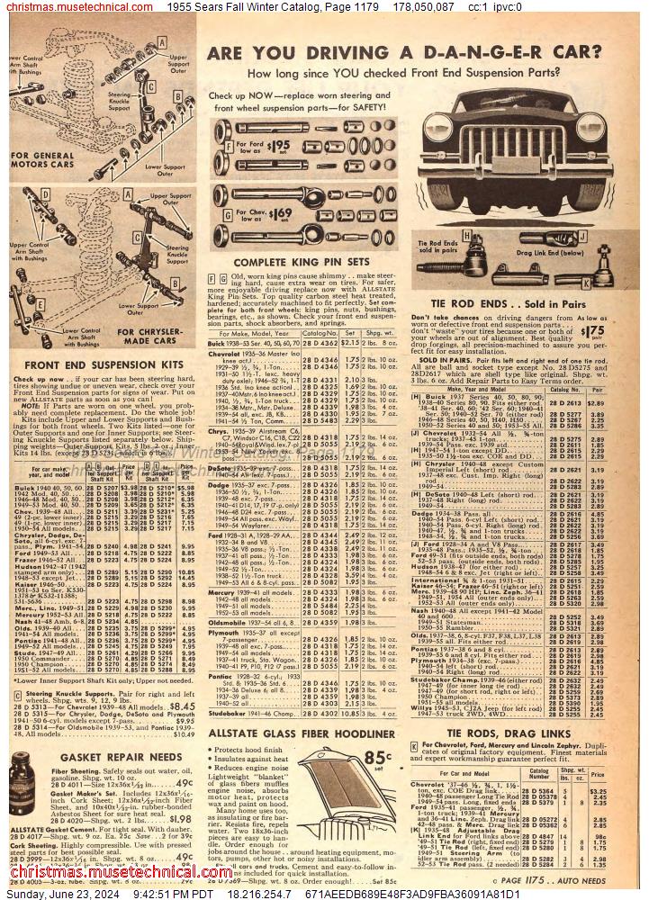 1955 Sears Fall Winter Catalog, Page 1179