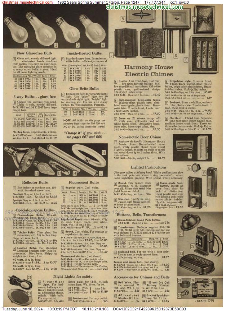 1962 Sears Spring Summer Catalog, Page 1247