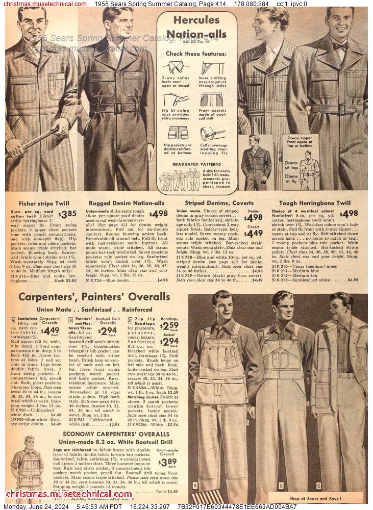 1955 Sears Spring Summer Catalog, Page 414