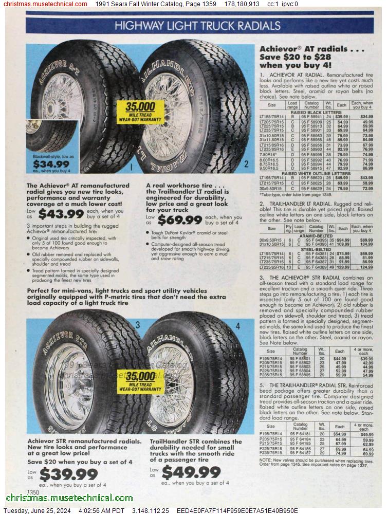 1991 Sears Fall Winter Catalog, Page 1359