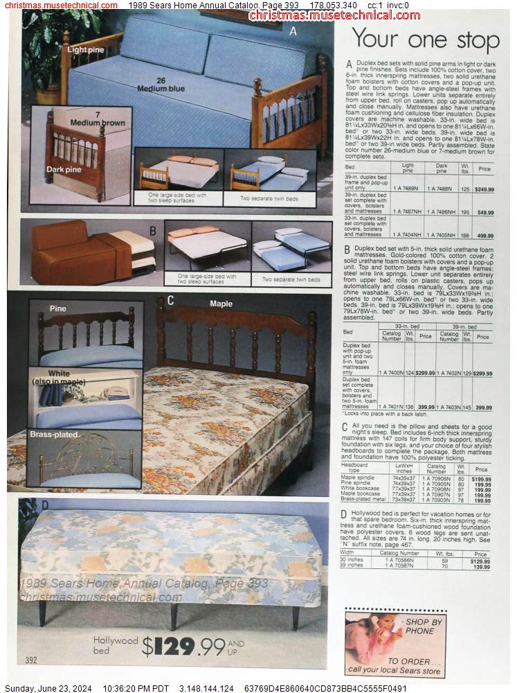 1989 Sears Home Annual Catalog, Page 393