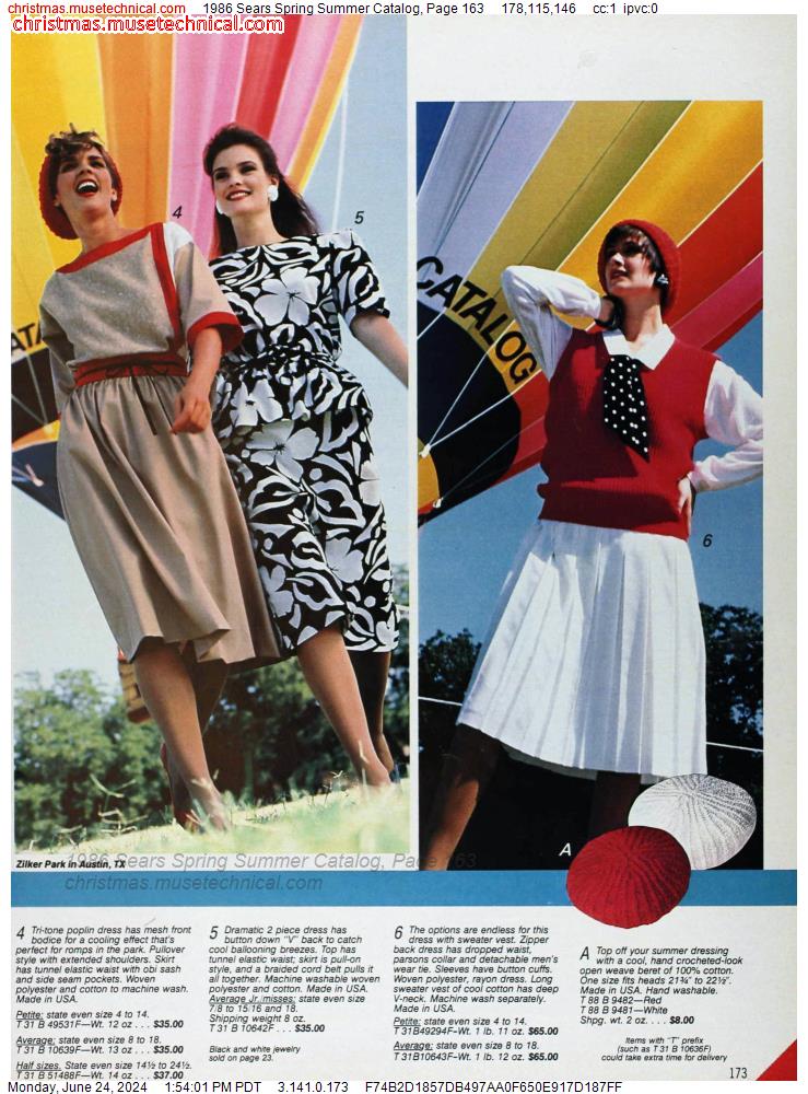 1986 Sears Spring Summer Catalog, Page 163