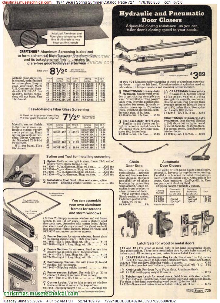1974 Sears Spring Summer Catalog, Page 727