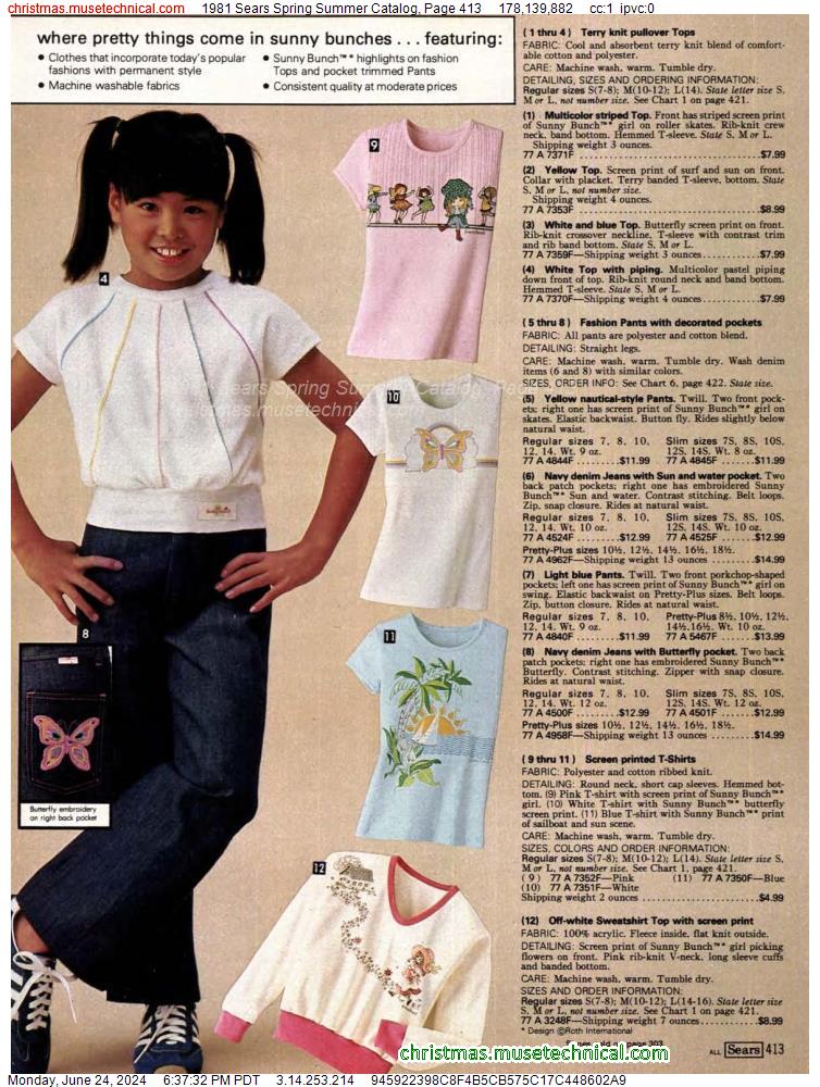 1981 Sears Spring Summer Catalog, Page 413
