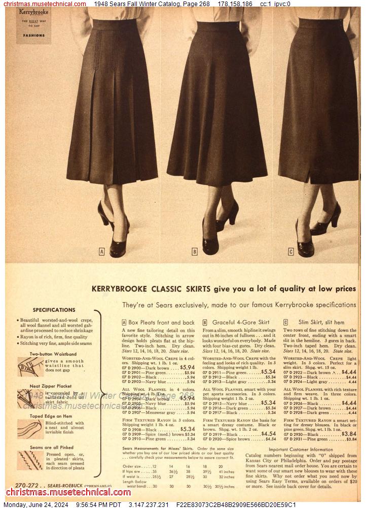 1948 Sears Fall Winter Catalog, Page 268