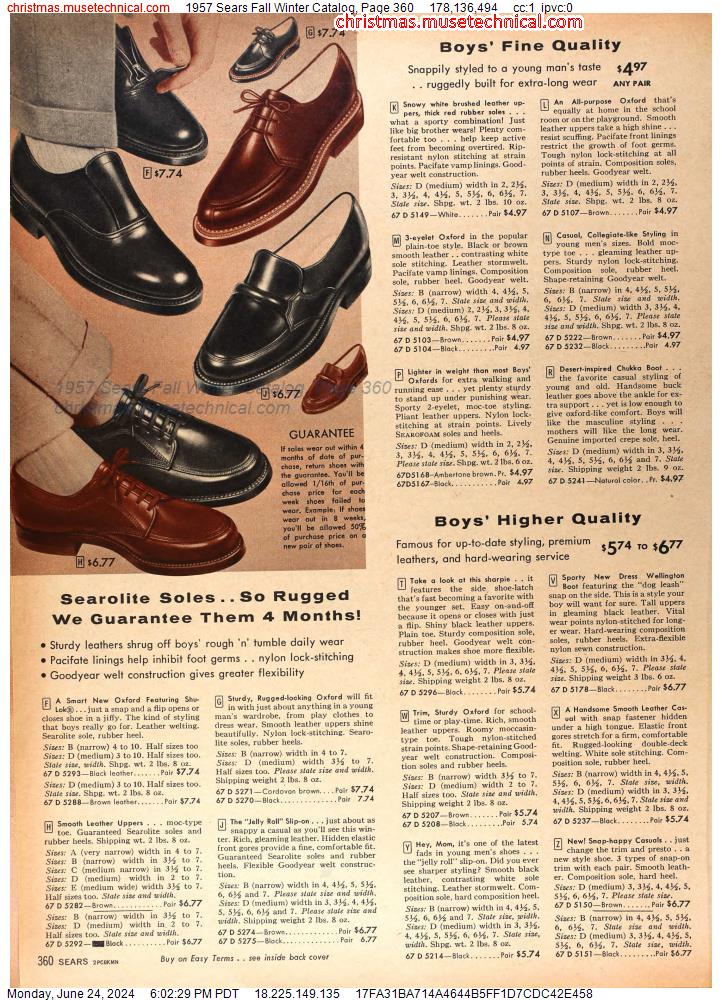 1957 Sears Fall Winter Catalog, Page 360