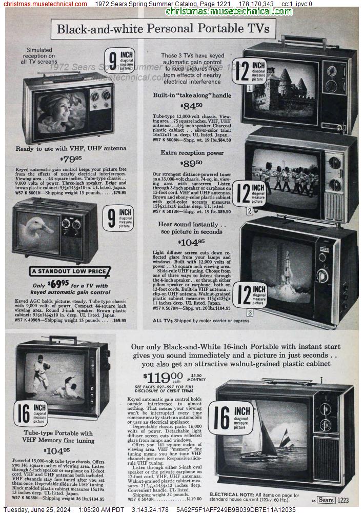 1972 Sears Spring Summer Catalog, Page 1221