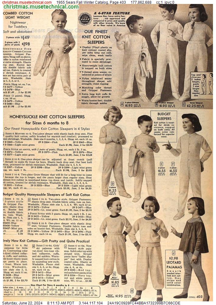 1955 Sears Fall Winter Catalog, Page 403