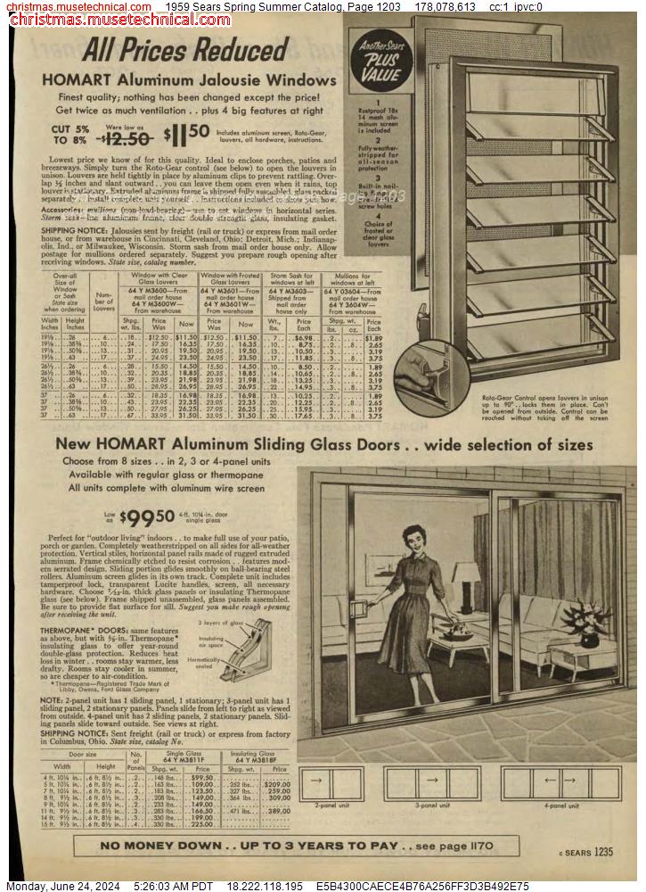 1959 Sears Spring Summer Catalog, Page 1203