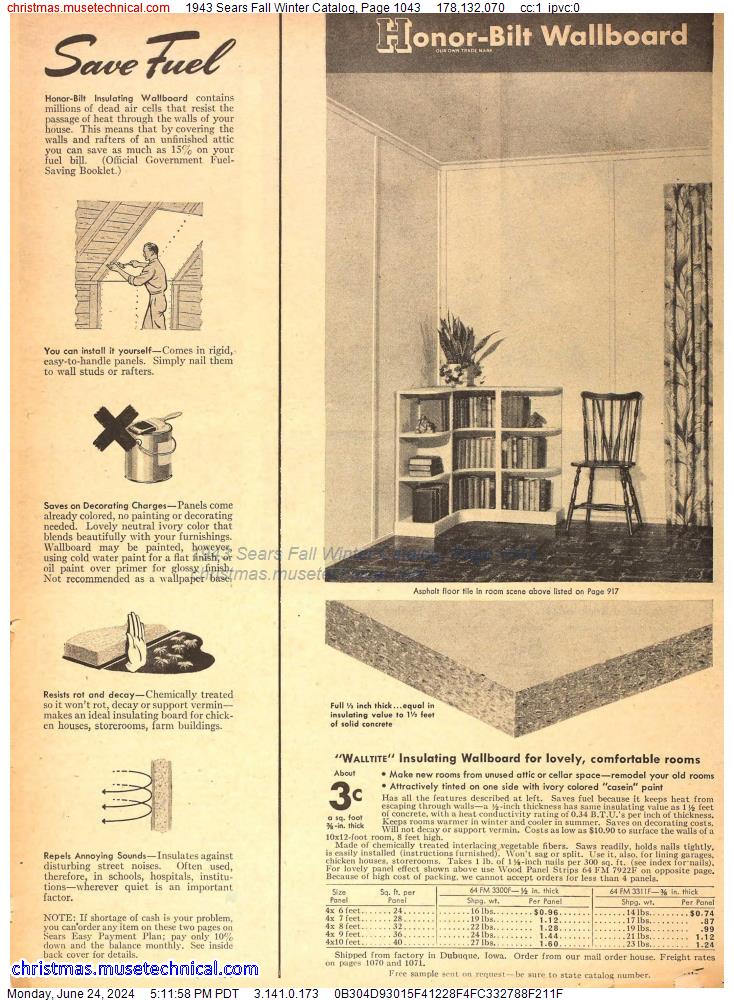 1943 Sears Fall Winter Catalog, Page 1043