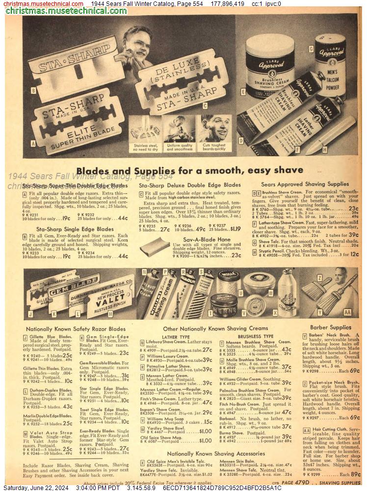 1944 Sears Fall Winter Catalog, Page 554