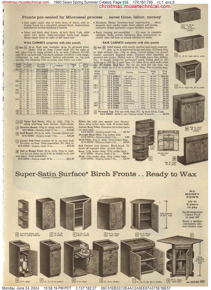1960 Sears Spring Summer Catalog, Page 938