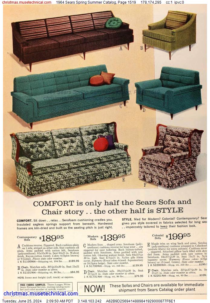 1964 Sears Spring Summer Catalog, Page 1519