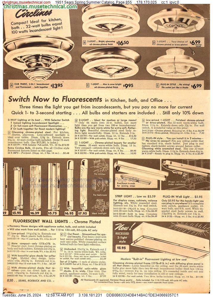 1951 Sears Spring Summer Catalog, Page 855