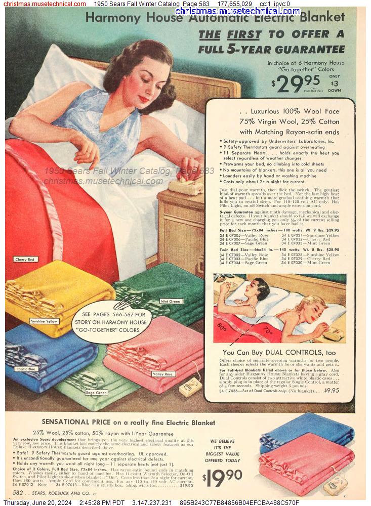 1950 Sears Fall Winter Catalog, Page 583